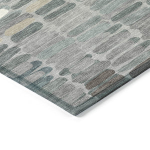 HomeRoots 10' Gray Ivory Pewter Abstract Washable Area Rug - Stylish Indoor/Outdoor Decor for High-Traffic Spaces 660912
