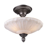 Restoration 12'' Wide 3-Light Semi Flush Mount - Dark Silver 66092-3 Elk Lighting