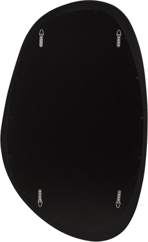 Meridian Furniture Holland Asymmetrical Polyresin Wall or Floor Mirror Art Deco Sculptural Accent for Any Room Black 27.5" W x 2" D x 45" H 66092Black-M