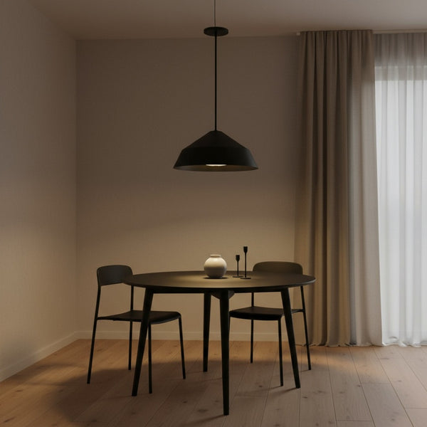 English Elm 22 Inch Matte Black Dimmable Led Pendant Etched Glass Diffuser for Dining Rooms B370P399325