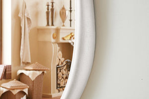 Meridian Furniture Holland Asymmetrical Polyresin Wall or Floor Mirror Art Deco Sculptural Accent for Any Room White 30" W x 2" D x 70.5" H 66093White-M