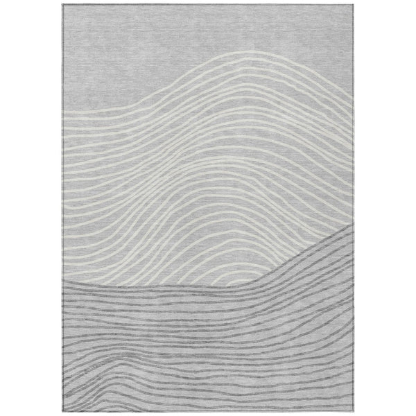HomeRoots 10' Gray and Ivory Striped Washable Area Rug - Perfect for Indoor & Outdoor Spaces, Durable & Stylish 660960