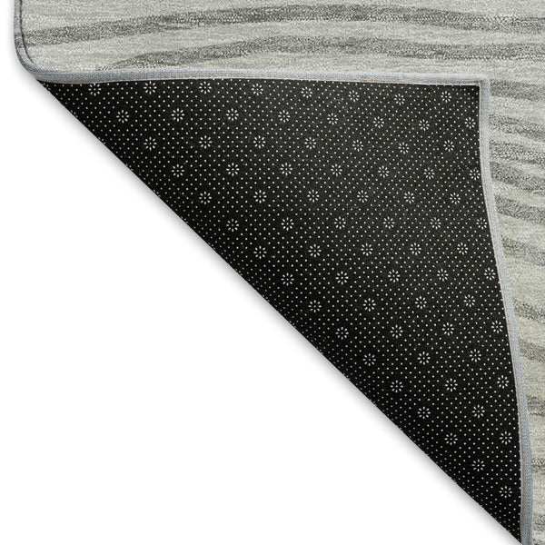 HomeRoots 10' Gray and Ivory Striped Washable Area Rug - Perfect for Indoor & Outdoor Spaces, Durable & Stylish 660960