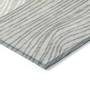 HomeRoots 10' Gray and Ivory Striped Washable Area Rug - Perfect for Indoor & Outdoor Spaces, Durable & Stylish 660960