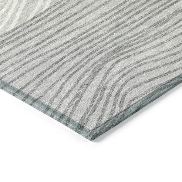 HomeRoots 10' Gray and Ivory Striped Washable Area Rug - Perfect for Indoor & Outdoor Spaces, Durable & Stylish 660960