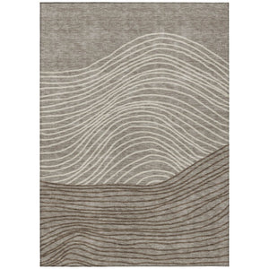 HomeRoots 8' X 10' Taupe Beige & Brown Striped Washable Area Rug - Stylish, Durable & Versatile for Indoors/Outdoors 660976