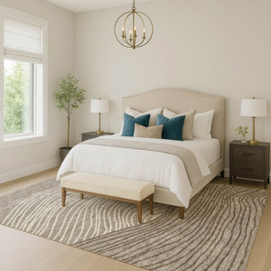 HomeRoots 8' X 10' Taupe Beige & Brown Striped Washable Area Rug - Stylish, Durable & Versatile for Indoors/Outdoors 660976