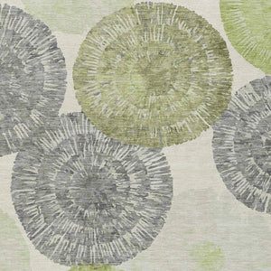 HomeRoots 5' X 8' Artichoke Green Abstract Area Rug - Washable, Durable, Stylish for Indoor & Outdoor Use! 660986