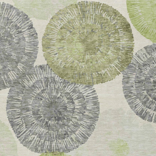 HomeRoots 5' X 8' Artichoke Green Abstract Area Rug - Washable, Durable, Stylish for Indoor & Outdoor Use! 660986