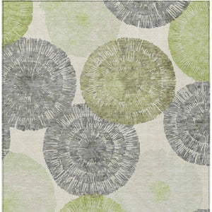 HomeRoots 8' X 10' Artichoke Green Abstract Washable Area Rug - Modern Design for Indoor & Outdoor Spaces 660988