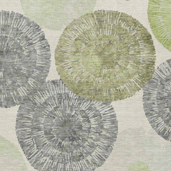 HomeRoots 8' X 10' Artichoke Green Abstract Washable Area Rug - Modern Design for Indoor & Outdoor Spaces 660988