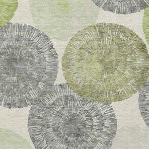 HomeRoots 9' X 12' Artichoke Green Abstract Area Rug - Stylish, Washable, Indoor/Outdoor, Durable & Easy Care! 660989