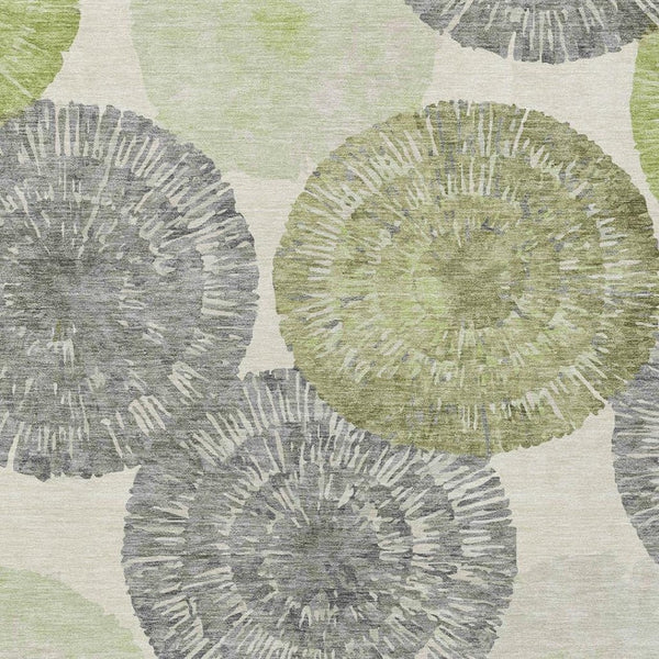 HomeRoots 9' X 12' Artichoke Green Abstract Area Rug - Stylish, Washable, Indoor/Outdoor, Durable & Easy Care! 660989