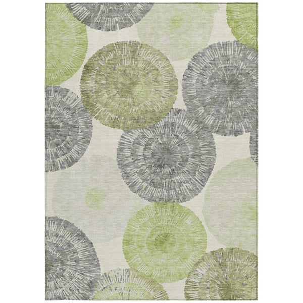 HomeRoots 10' Stylish Artichoke Green Abstract Washable Area Rug – Indoor/Outdoor, Durable & Easy Care! 660990
