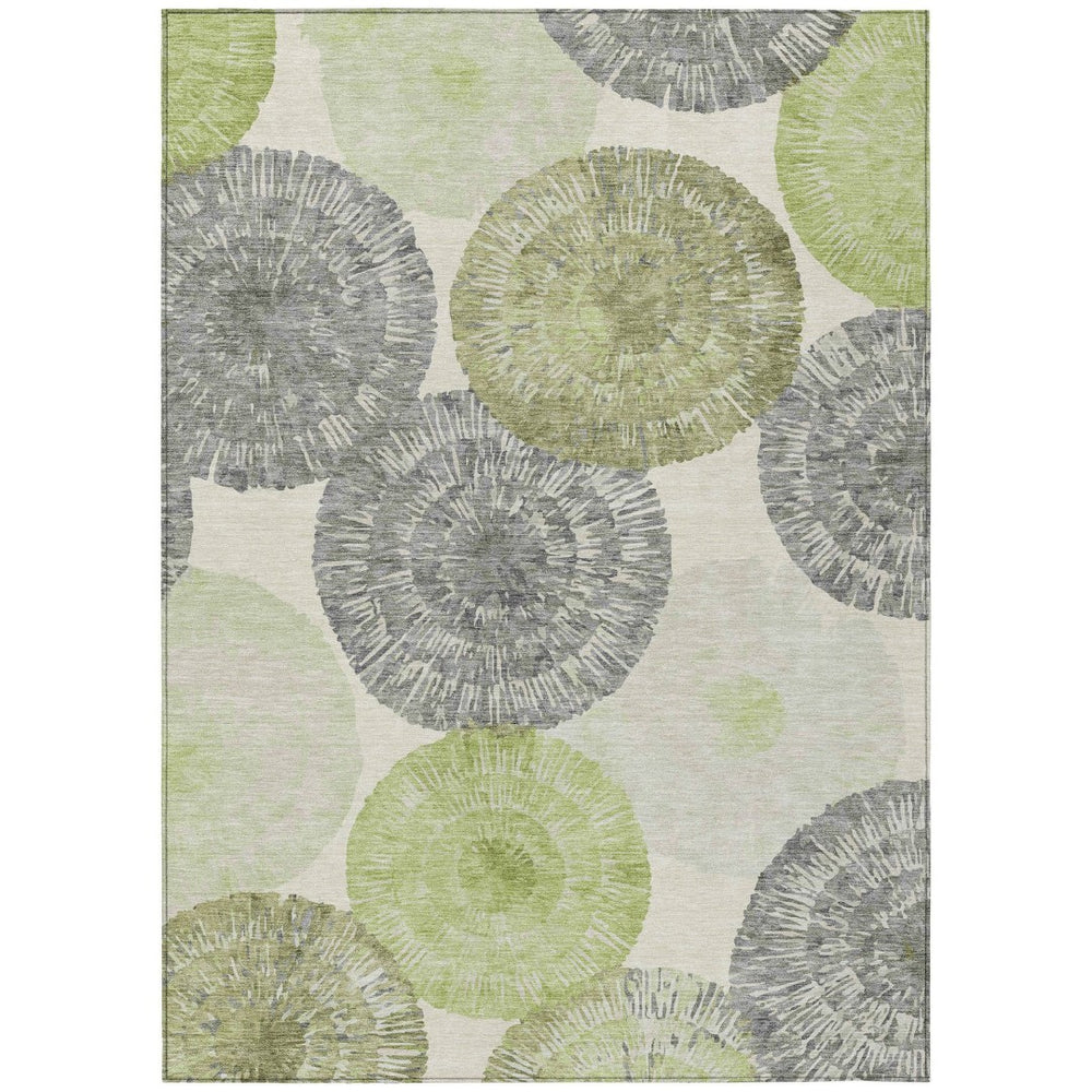 HomeRoots 10' Stylish Artichoke Green Abstract Washable Area Rug – Indoor/Outdoor, Durable & Easy Care! 660990