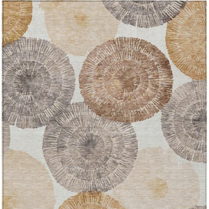 HomeRoots 10' Copper Ivory & Gray Abstract Washable Area Rug - Indoor/Outdoor Heavy-Duty Design for Style & Durability 660996