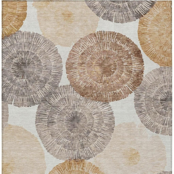 HomeRoots 10' Copper Ivory & Gray Abstract Washable Area Rug - Indoor/Outdoor Heavy-Duty Design for Style & Durability 660996