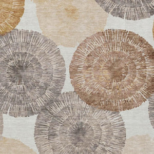 HomeRoots 10' Copper Ivory & Gray Abstract Washable Area Rug - Indoor/Outdoor Heavy-Duty Design for Style & Durability 660996