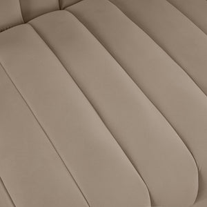 Meridian Furniture Rummi Channel Tufted Velvet Modular Chair for Modern and Contemporary Living Rooms Beige Armless 660Beige-Armless