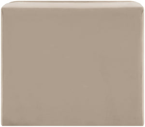 Meridian Furniture Rummi Channel Tufted Velvet Modular Chair for Modern and Contemporary Living Rooms Beige Armless 660Beige-Armless