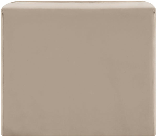 Meridian Furniture Rummi Channel Tufted Velvet Modular Chair for Modern and Contemporary Living Rooms Beige Armless 660Beige-Armless