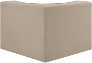 Meridian Furniture Rummi Channel Tufted Velvet Modular Chair for Modern and Contemporary Living Rooms Beige Corner 660Beige-Corner