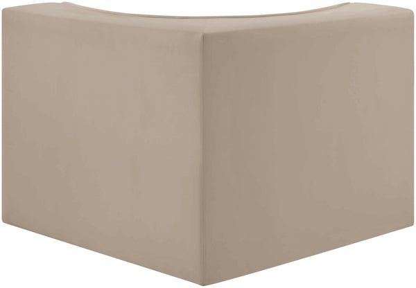 Meridian Furniture Rummi Channel Tufted Velvet Modular Chair for Modern and Contemporary Living Rooms Beige Corner 660Beige-Corner