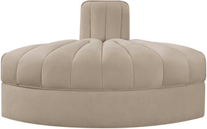 Meridian Furniture Rummi Channel Tufted Modular Accent Chair in Stain Resistant Performance Velvet for Living Room Beige 660Beige-RC
