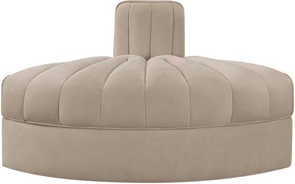 Meridian Furniture Rummi Channel Tufted Modular Accent Chair in Stain Resistant Performance Velvet for Living Room Beige 660Beige-RC