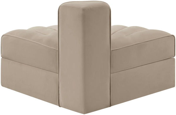 Meridian Furniture Rummi Channel Tufted Modular Accent Chair in Stain Resistant Performance Velvet for Living Room Beige 660Beige-RC