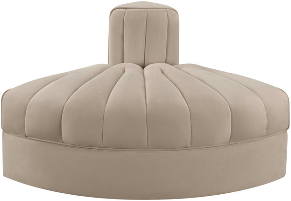 Meridian Furniture Rummi Channel Tufted Modular Accent Chair in Stain Resistant Performance Velvet for Living Room Beige 660Beige-RC