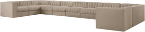 Meridian Furniture Rummi Channel Tufted Velvet 11 Piece Modular Sectional for Open Living Spaces 660Beige-Sec11A