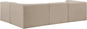 Meridian Furniture Rummi Velvet Modular Sectional with Channel Tufting for Modern Living Spaces 660Beige-Sec4B