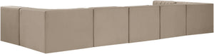 Meridian Furniture Rummi 7 Piece Velvet Modular Sectional with Channel Tufting for Modern Living Rooms 660Beige-Sec7B