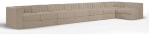 Meridian Furniture Rummi 8 Piece Modular Sectional Velvet Performance Fabric with Channel Tufting 660Beige-Sec8D