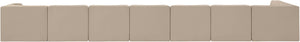 Meridian Furniture Rummi 8 Piece Modular Sectional Velvet Performance Fabric with Channel Tufting 660Beige-Sec8D