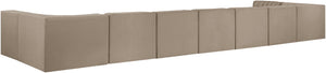 Meridian Furniture Rummi 9 Piece Modular Sectional Beige Velvet Channel Tufted Living Room Sofa Set 660Beige-Sec9A