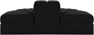 Meridian Furniture Rummi Channel Tufted Velvet Modular Sofa Low Profile Contemporary Living Room 660Black-2RC