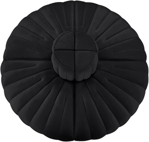 Meridian Furniture Rummi Four Piece Modular Sofa in Channel Tufted Black Velvet Performance Fabric 660Black-4RC