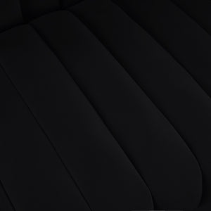 Meridian Furniture Rummi Channel Tufted Velvet Modular Chair for Modern and Contemporary Living Rooms Black Armless 660Black-Armless