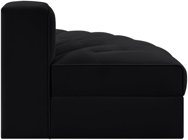 Meridian Furniture Rummi Channel Tufted Modular Accent Chair in Stain Resistant Performance Velvet for Living Room Black 660Black-RC
