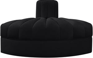 Meridian Furniture Rummi Channel Tufted Modular Accent Chair in Stain Resistant Performance Velvet for Living Room Black 660Black-RC