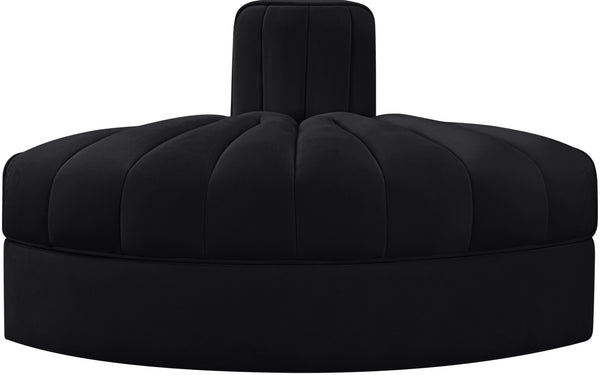 Meridian Furniture Rummi Channel Tufted Modular Accent Chair in Stain Resistant Performance Velvet for Living Room Black 660Black-RC