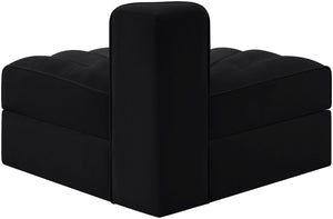 Meridian Furniture Rummi Channel Tufted Modular Accent Chair in Stain Resistant Performance Velvet for Living Room Black 660Black-RC