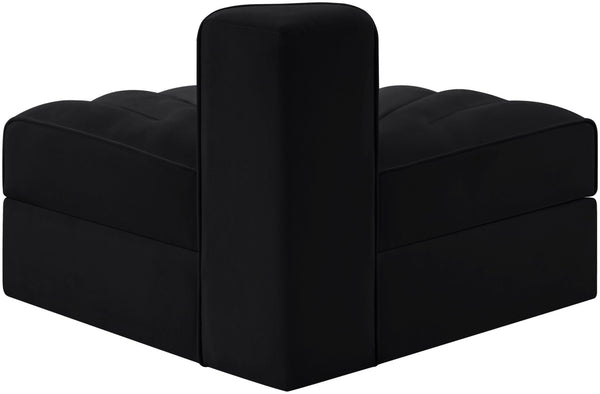 Meridian Furniture Rummi Channel Tufted Modular Accent Chair in Stain Resistant Performance Velvet for Living Room Black 660Black-RC
