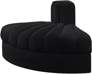 Meridian Furniture Rummi Channel Tufted Modular Accent Chair in Stain Resistant Performance Velvet for Living Room Black 660Black-RC