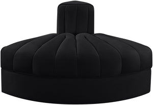Meridian Furniture Rummi Channel Tufted Modular Accent Chair in Stain Resistant Performance Velvet for Living Room Black 660Black-RC