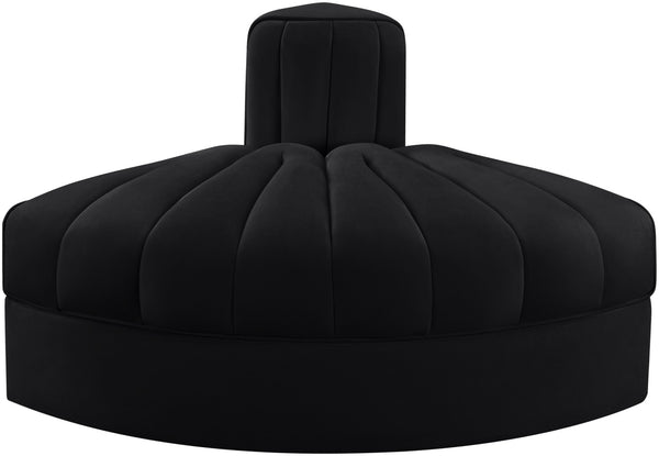 Meridian Furniture Rummi Channel Tufted Modular Accent Chair in Stain Resistant Performance Velvet for Living Room Black 660Black-RC