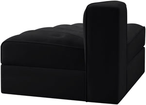 Meridian Furniture Rummi Channel Tufted Modular Accent Chair in Stain Resistant Performance Velvet for Living Room Black 660Black-RC