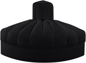 Meridian Furniture Rummi Channel Tufted Modular Accent Chair in Stain Resistant Performance Velvet for Living Room Black 660Black-RC